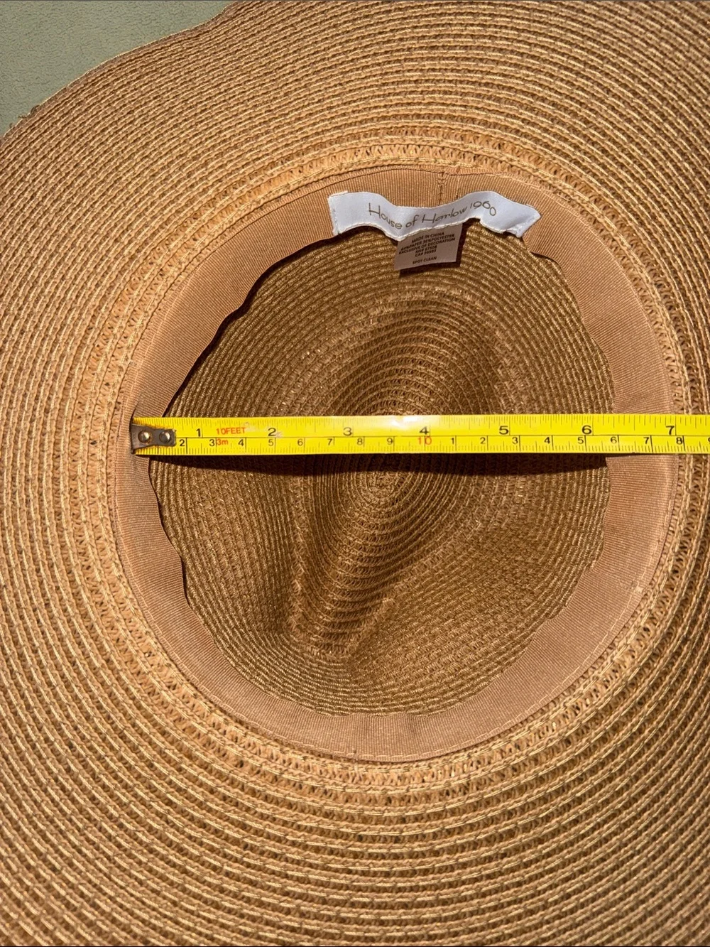 House of Harlow 1960 Tan Braided Wide Brim Sun Hat